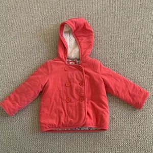 Adorable little hooded, lined Baby Boden jacket. 18-24 months